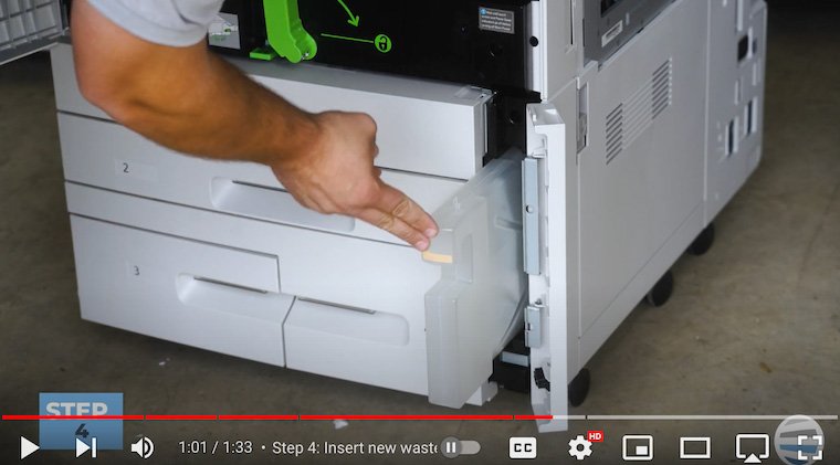A Step-by-Step Guide to Replacing the Waste Toner Container on a Xerox